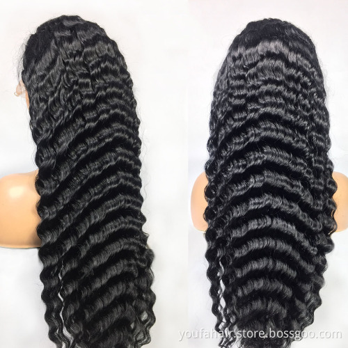 Cheap Grade 10A Virgin Raw Hair HD Lace Closure Wigs Deep Wave Natural Hair Toupee Remy Human Hair Lace Wig 4*4 Lace Front Wig